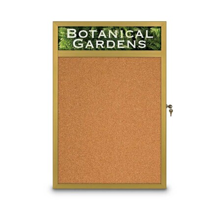 United Visual Products Open Faced Traditional Rounded Corkboard UV644ARC-BRONZE-CINNABA